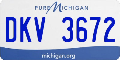 MI license plate DKV3672