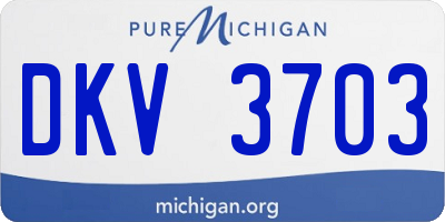 MI license plate DKV3703