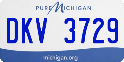 MI license plate DKV3729