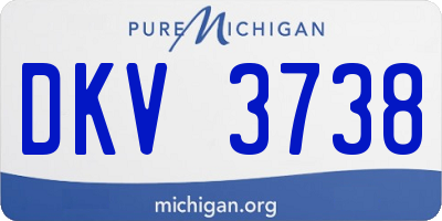 MI license plate DKV3738