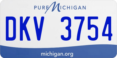 MI license plate DKV3754