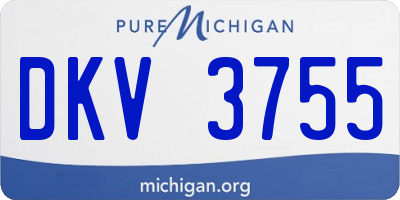 MI license plate DKV3755