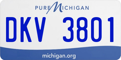 MI license plate DKV3801