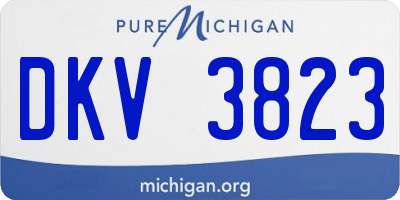 MI license plate DKV3823