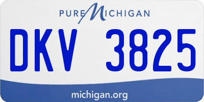 MI license plate DKV3825
