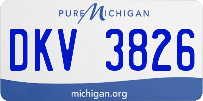 MI license plate DKV3826