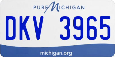 MI license plate DKV3965