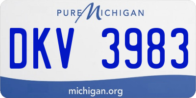 MI license plate DKV3983
