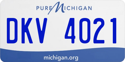 MI license plate DKV4021
