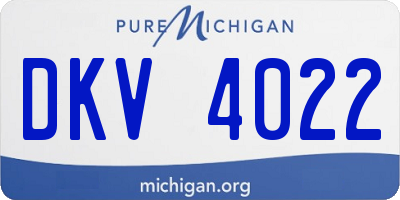 MI license plate DKV4022