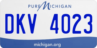 MI license plate DKV4023