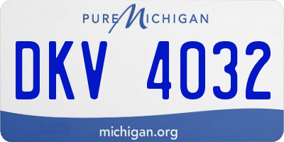 MI license plate DKV4032