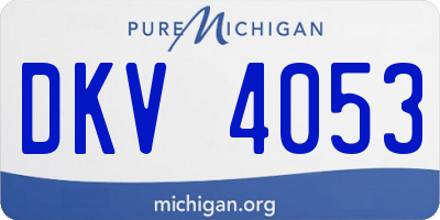 MI license plate DKV4053
