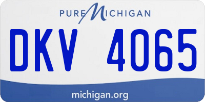 MI license plate DKV4065