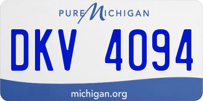 MI license plate DKV4094
