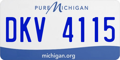MI license plate DKV4115