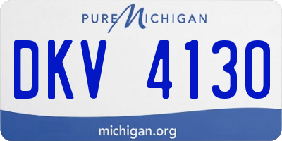 MI license plate DKV4130