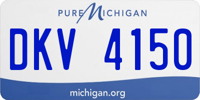MI license plate DKV4150