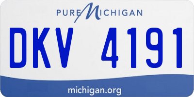 MI license plate DKV4191