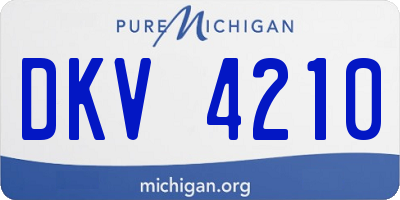 MI license plate DKV4210