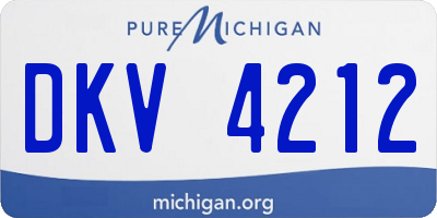 MI license plate DKV4212