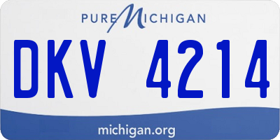 MI license plate DKV4214
