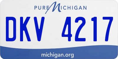 MI license plate DKV4217