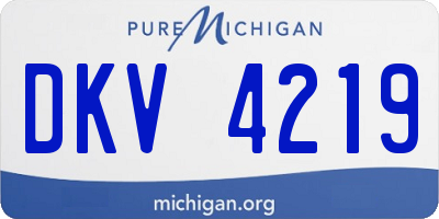 MI license plate DKV4219
