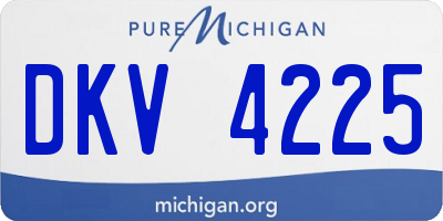MI license plate DKV4225