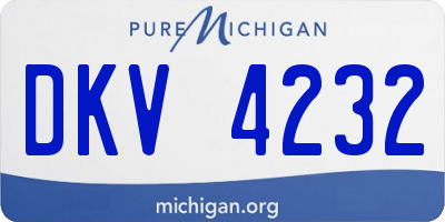 MI license plate DKV4232