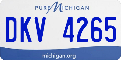 MI license plate DKV4265