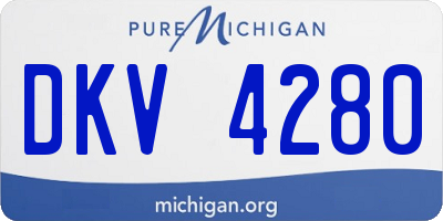 MI license plate DKV4280