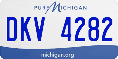 MI license plate DKV4282