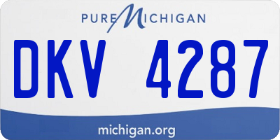 MI license plate DKV4287