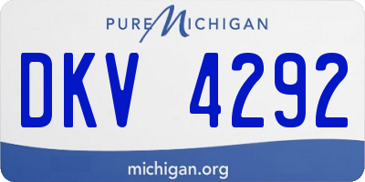 MI license plate DKV4292