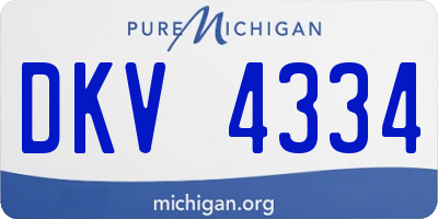 MI license plate DKV4334