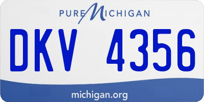 MI license plate DKV4356