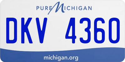 MI license plate DKV4360