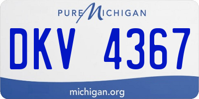 MI license plate DKV4367