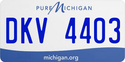 MI license plate DKV4403