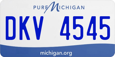 MI license plate DKV4545