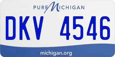 MI license plate DKV4546