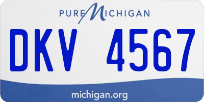 MI license plate DKV4567
