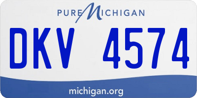 MI license plate DKV4574