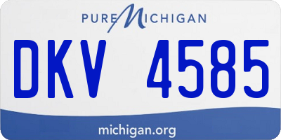 MI license plate DKV4585