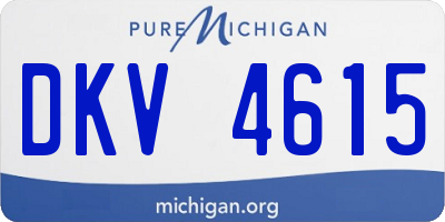 MI license plate DKV4615