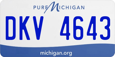 MI license plate DKV4643