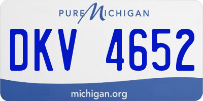MI license plate DKV4652
