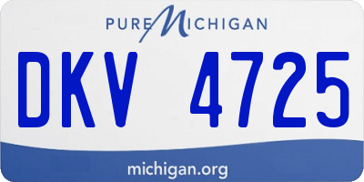 MI license plate DKV4725