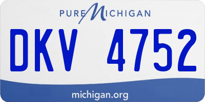 MI license plate DKV4752